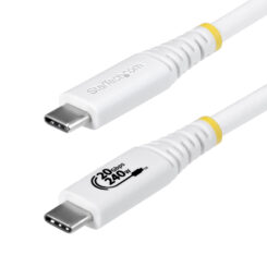 StarTech.com 2m USB4 Kabel, 20Gbps, USB-IF Gecertificeerde USB-C Kabel, 240W PD EPR, 4K 120Hz DP 2.1, TPE Mantel, USB Type-C Kabel, Wit - Afbeelding 2