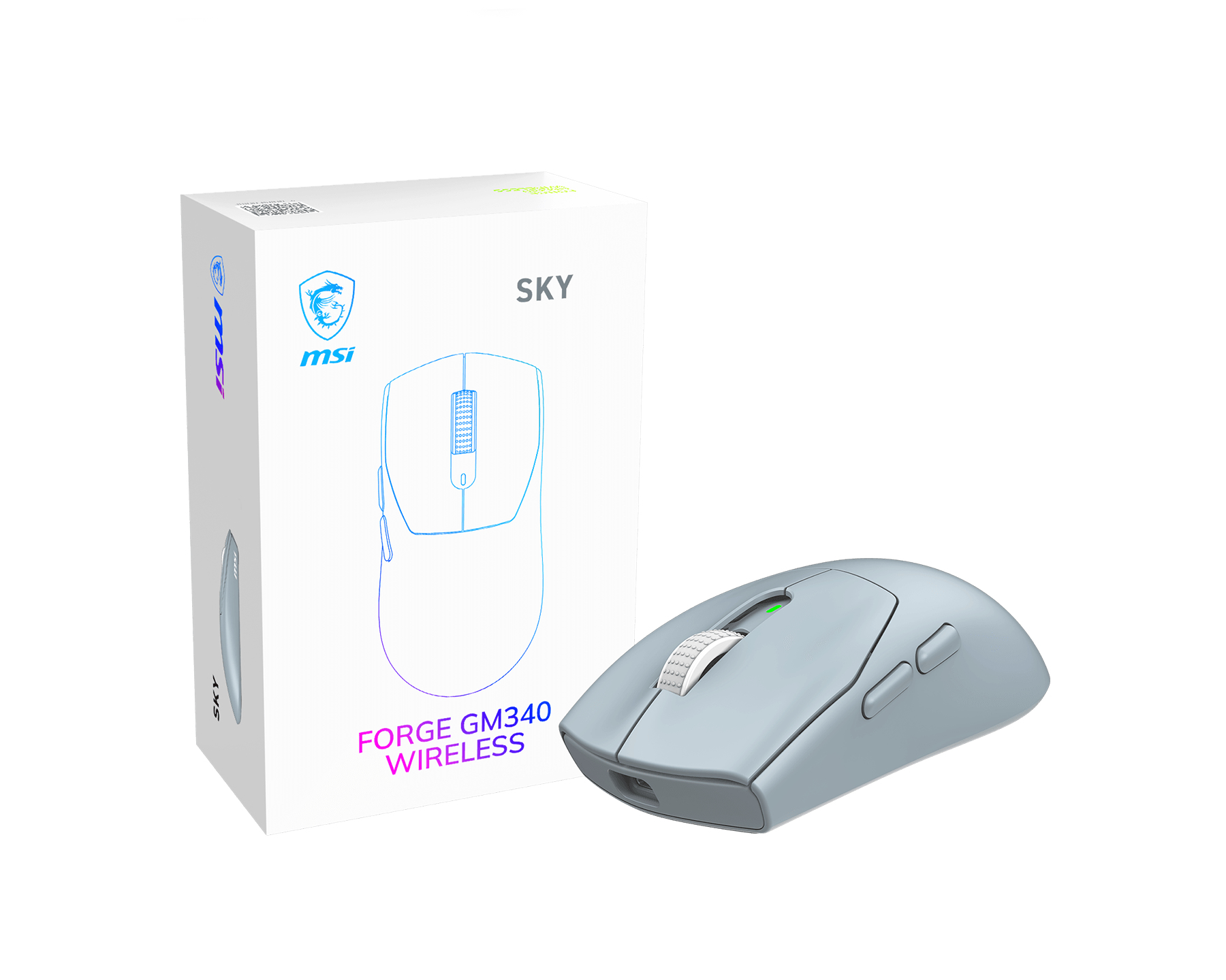 MSI Forge Gm340 Wireless Sky muis Gamen Ambidextrous RF-draadloos + Bluetooth Optisch 12000 DPI - Afbeelding 2