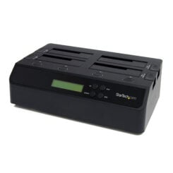 StarTech.com 4-Bay Hard Drive Cloner en Wisser, Standalone 1:3 HDD/SSD Kloner/Copier/Earser, USB 3.0/eSATA naar SATA Docking Station, Hard Disk Duplicator en Secure Erase Dock, Toolless/Top-Loading Ontwerp