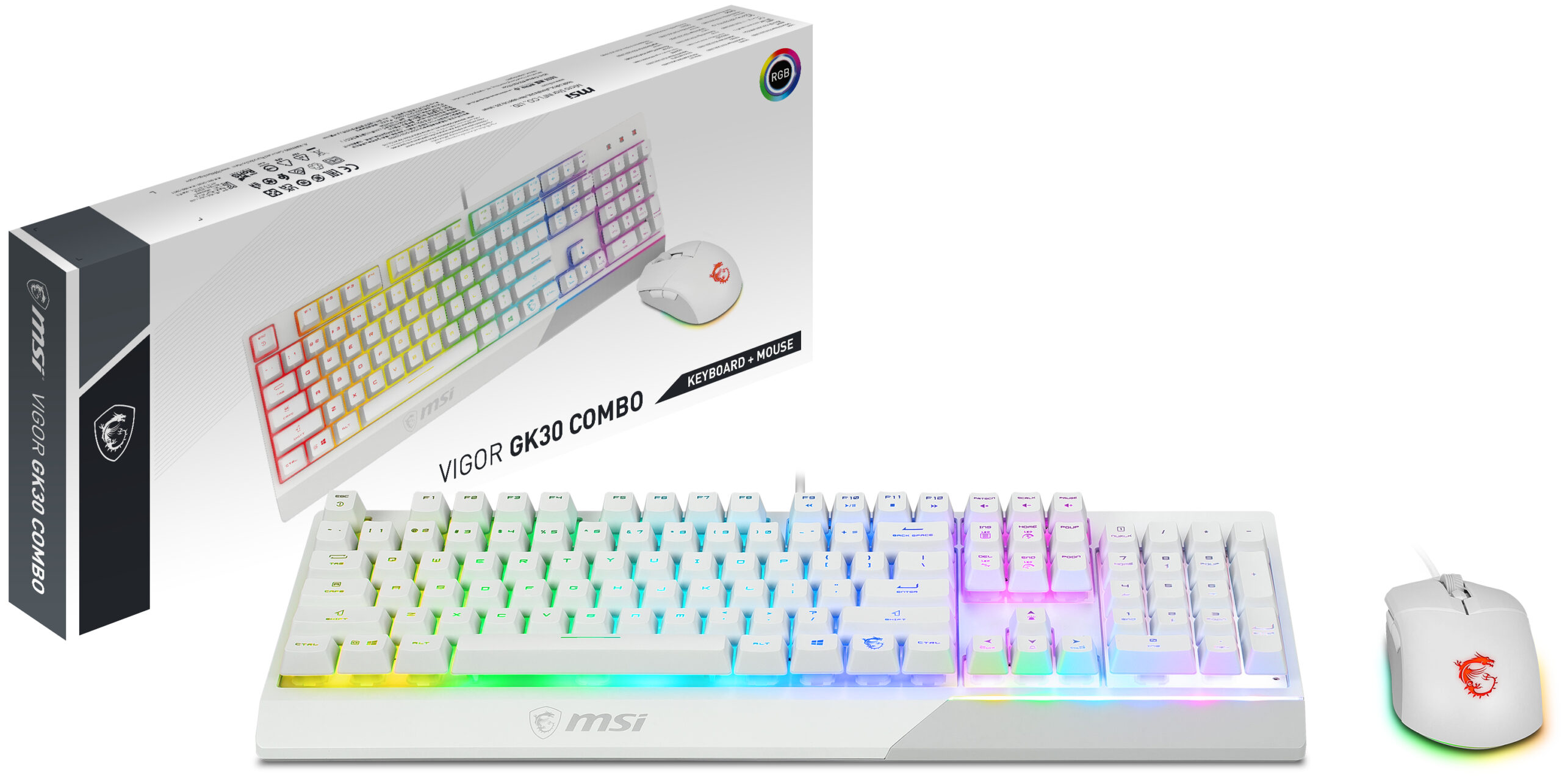 MSI VIGOR GK30 toetsenbord Inclusief muis Gamen USB QWERTY US International Wit - Afbeelding 6