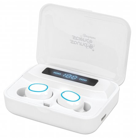 Manhattan 180399 hoofdtelefoon/headset Draadloos In-ear Oproepen/muziek Bluetooth Wit - Afbeelding 2