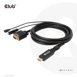 CLUB3D HDMI to VGA Cable M/M 2m/6.56ft 28AWG - Afbeelding 2
