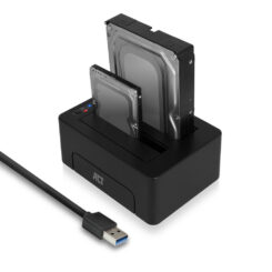 ACT 2,5" en 3,5" SATA dual HDD/SSD dockingstation, USB 3.2 Gen1
