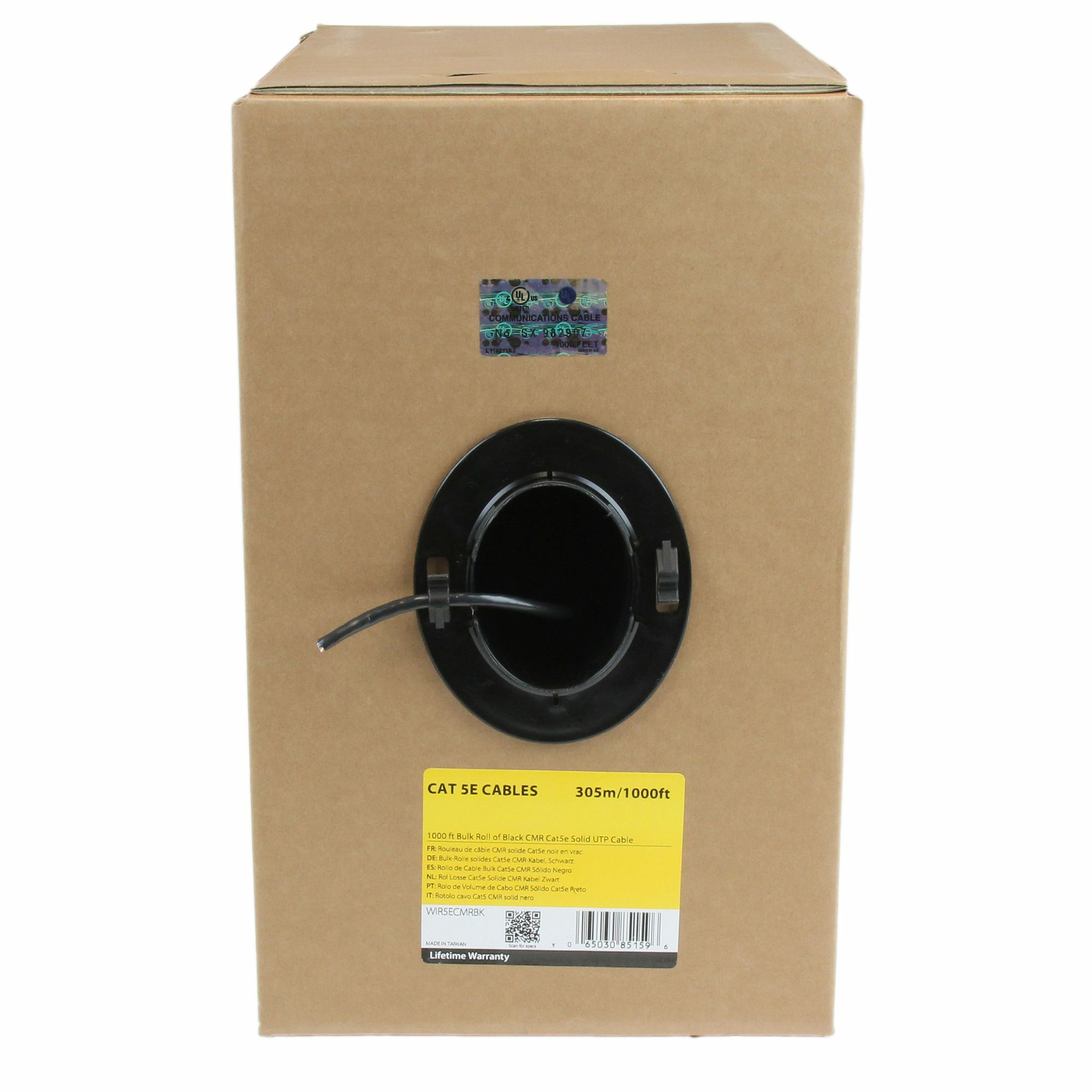 StarTech.com Bulkrol Cat 5e Ethernet kabel - CMR geclassificeerd - 304,8 m - massief - zwart - Afbeelding 3