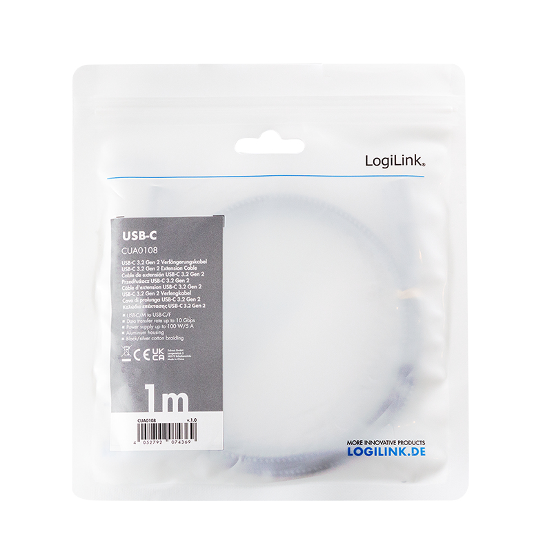 LogiLink CUA0109 USB-kabel USB 3.2 Gen 1 (3.1 Gen 1) 2 m USB C 5 Gbit/s 100 W Zwart, Grijs - Afbeelding 5