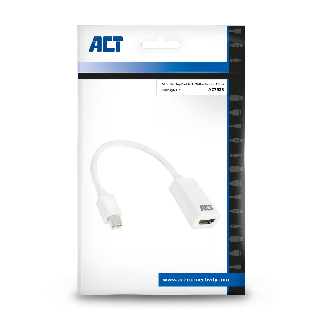 ACT 0,15 meter Mini DisplayPort male naar HDMI-A female adapter - Afbeelding 3