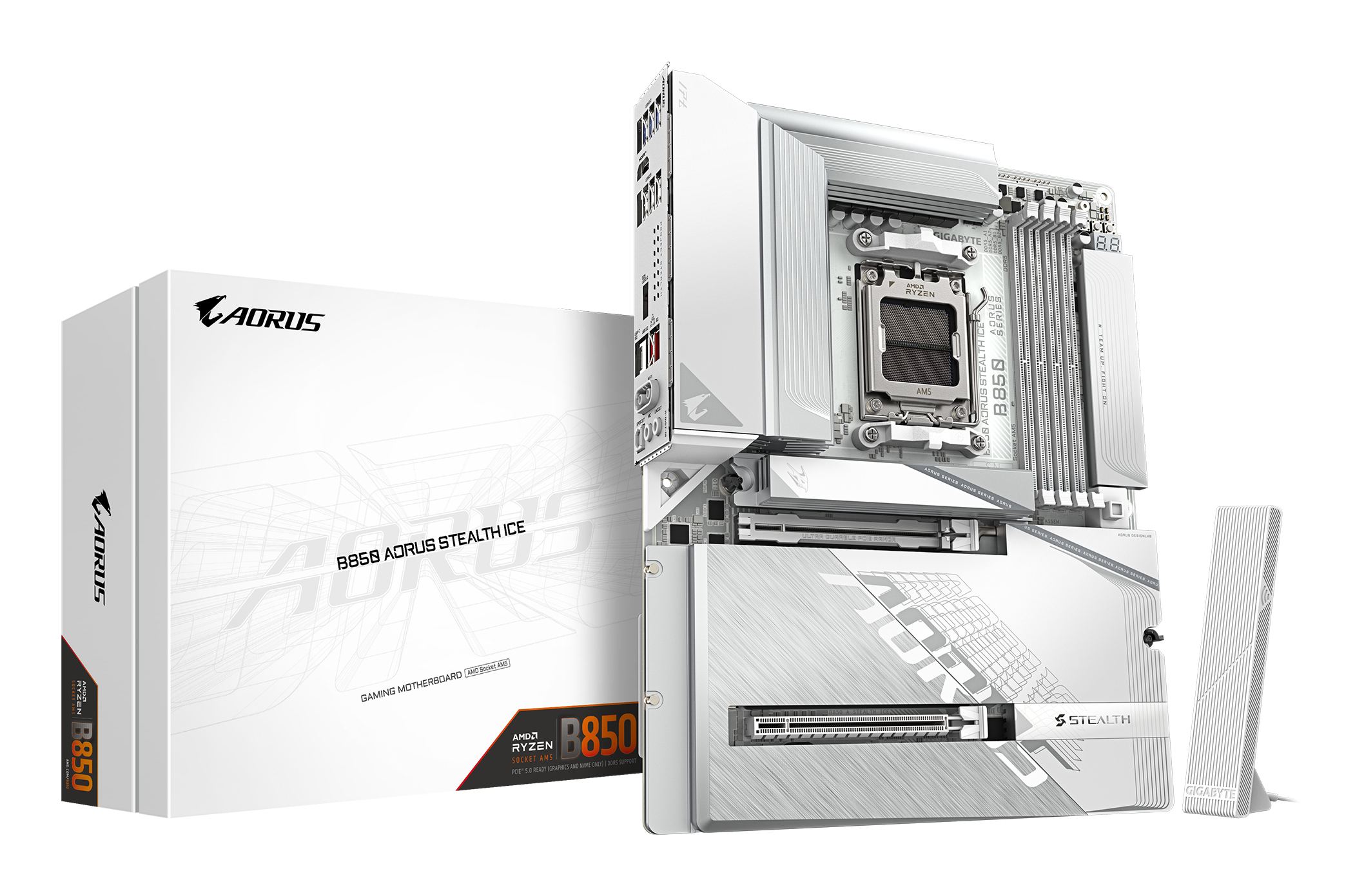 GIGABYTE B850 AORUS STEALTH ICE AMD B850 Socket AM5 ATX - Afbeelding 2