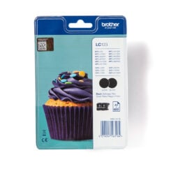 Brother LC123BKBP2 inktcartridge 2 stuk(s) Origineel Zwart