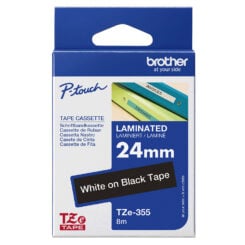 Brother TZE-355 labelprinter-tape Wit op zwart - Afbeelding 5