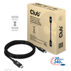 CLUB3D USB4 Gen2x2 Type-C Bi-Directional Cable 4K60Hz, Data 20Gbps, PD 240W(48V/5A) EPR M/M 2m USB IF GECERTIFCIEERD - Afbeelding 6