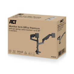 ACT Monitorarm 49" office premium, gasveer, paalbevestiging, 2 schermen - Afbeelding 5