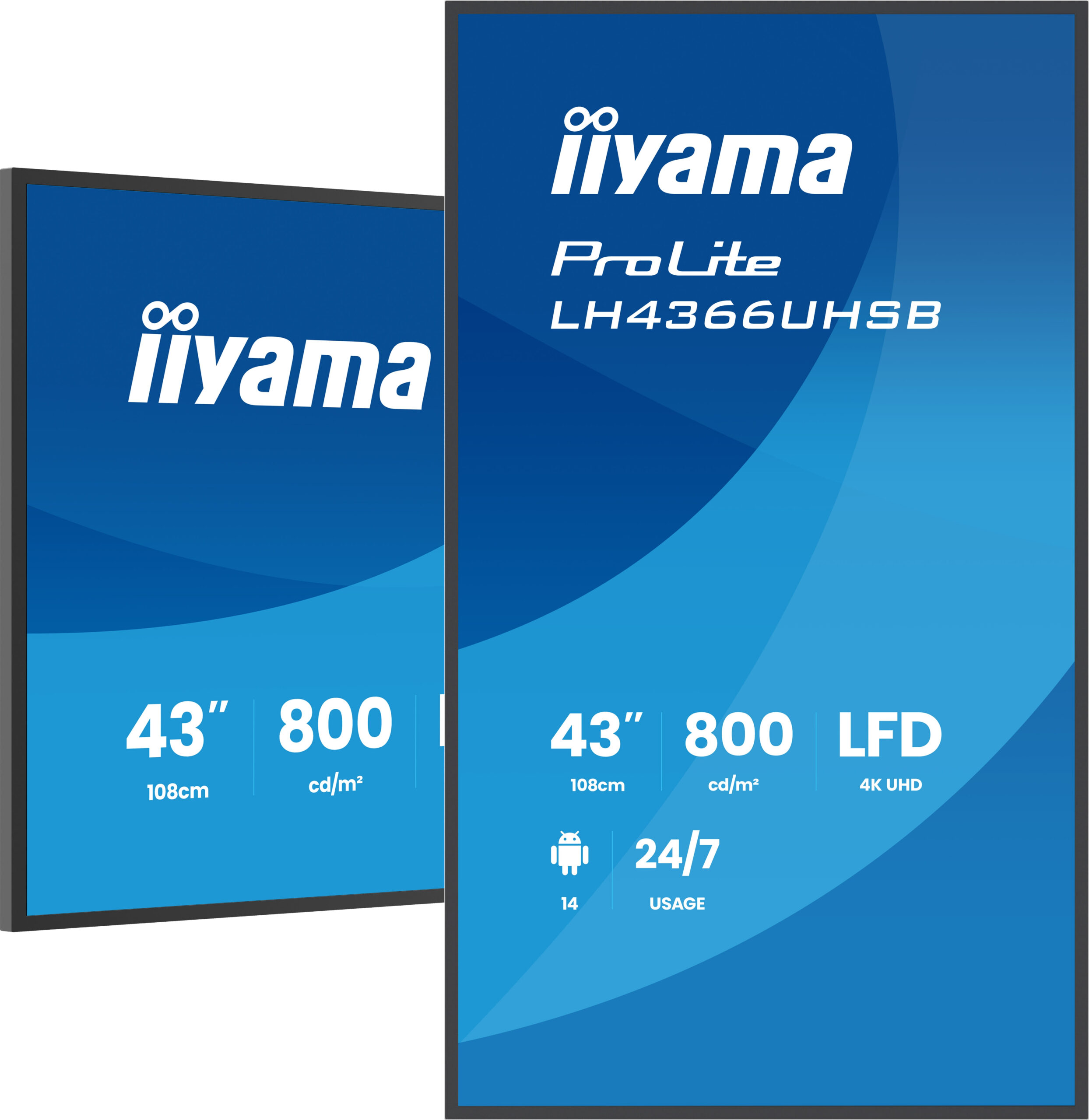 iiyama LH4366UHSB-B1AG beeldkrant Digitale signage flatscreen 109,2 cm (43") LCD Wifi 800 cd/m² 4K Ultra HD Zwart Type processor Android 24/7 - Afbeelding 5