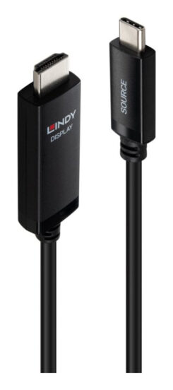 Lindy 43434 video kabel adapter 2 m USB Type-C HDMI Zwart - Afbeelding 5