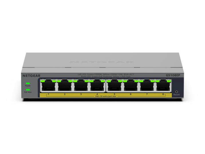 NETGEAR GS108EP Managed L2/L3 Gigabit Ethernet (10/100/1000) Grijs - Afbeelding 3