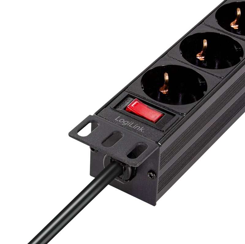 LogiLink PDU4B01 energiedistributie 4 AC-uitgang(en) 1U Zwart - Afbeelding 6