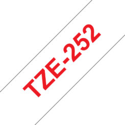 Brother TZE-252 labelprinter-tape Rood op wit - Afbeelding 2