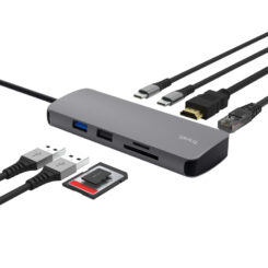 Trust Dalyx 8-in-1 USB-C Multiport Adapter - USB-C hub – HDMI en Ethernet – Power Delivery ondersteuning – Grijs - Afbeelding 3