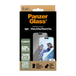 PanzerGlass ® Screen Protector iPhone 16 Plus | 15 Plus | Classic Fit Doorzichtige schermbeschermer Apple 1 stuk(s) - Afbeelding 4