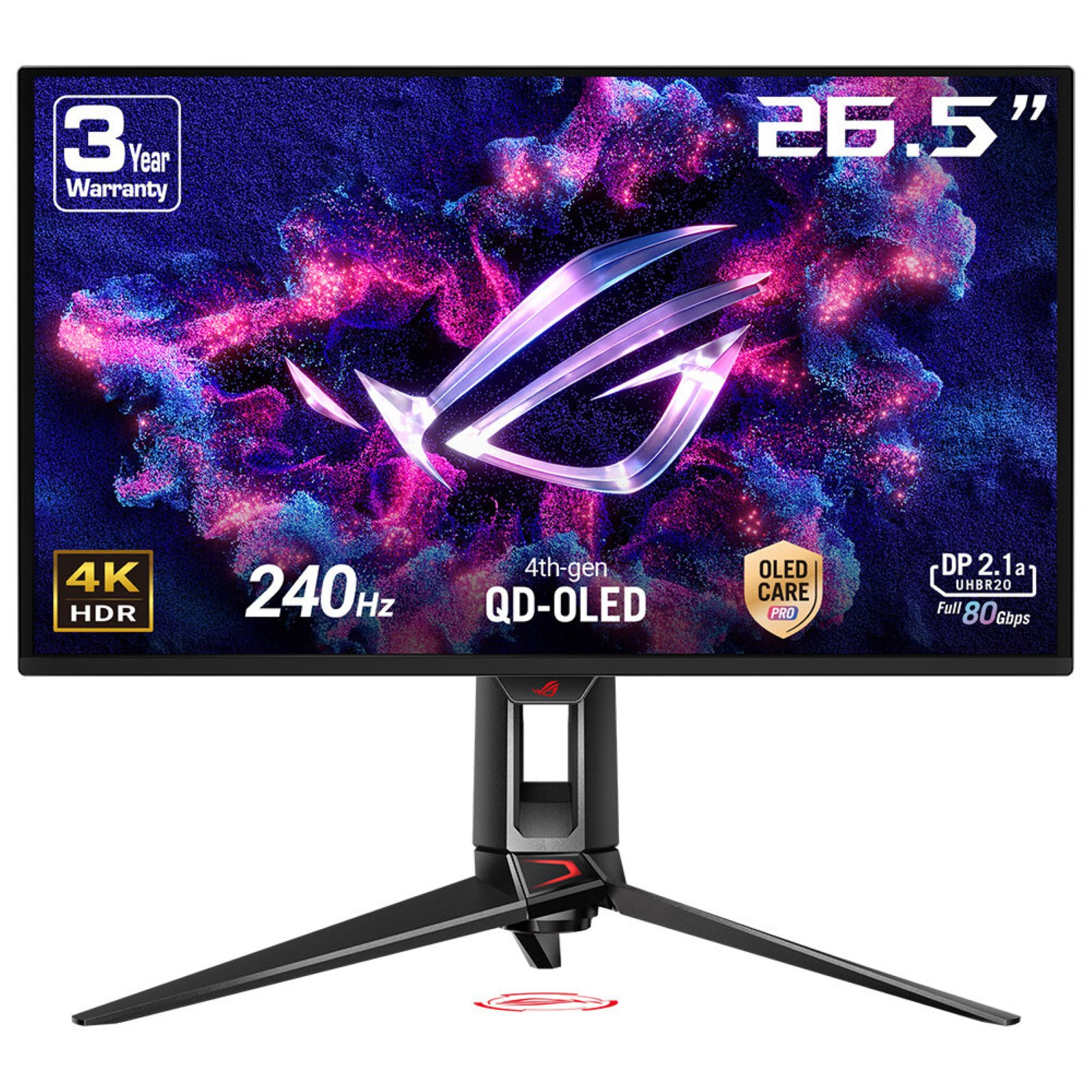 ASUS ROG Swift OLED PG27UCDM computer monitor 67,3 cm (26.5") 3840 x 2160 Pixels 4K Ultra HD QD-OLED Zwart - Afbeelding 2