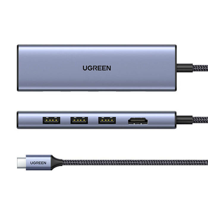 Ugreen 20956A interface hub USB Type-C 5000 Mbit/s Zilver - Afbeelding 2