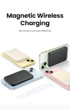 Ugreen 25208 powerbank 10000 mAh Draadloos opladen Beige - Afbeelding 3