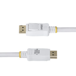 StarTech.com 1,8m VESA Gecertificeerde DisplayPort 1.2 Kabel, Wit, 4K 60Hz, 21.6Gbps, Vergrendelbare DP Connectors, DP 1.2 DisplayPort Kabel, DP Monitor Kabel, M/M - Afbeelding 4