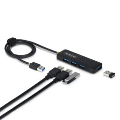 StarTech.com 4-Port USB-A Hub, 5Gbps, Bus Powered, USB-A naar 4x USB-A Mini USB Hub, Extra Lange 61cm Host Kabel, PCR Kunststof, Draagbare Desktop / Laptop USB Hub - Afbeelding 2