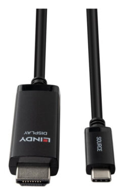 Lindy 43434 video kabel adapter 2 m USB Type-C HDMI Zwart - Afbeelding 2
