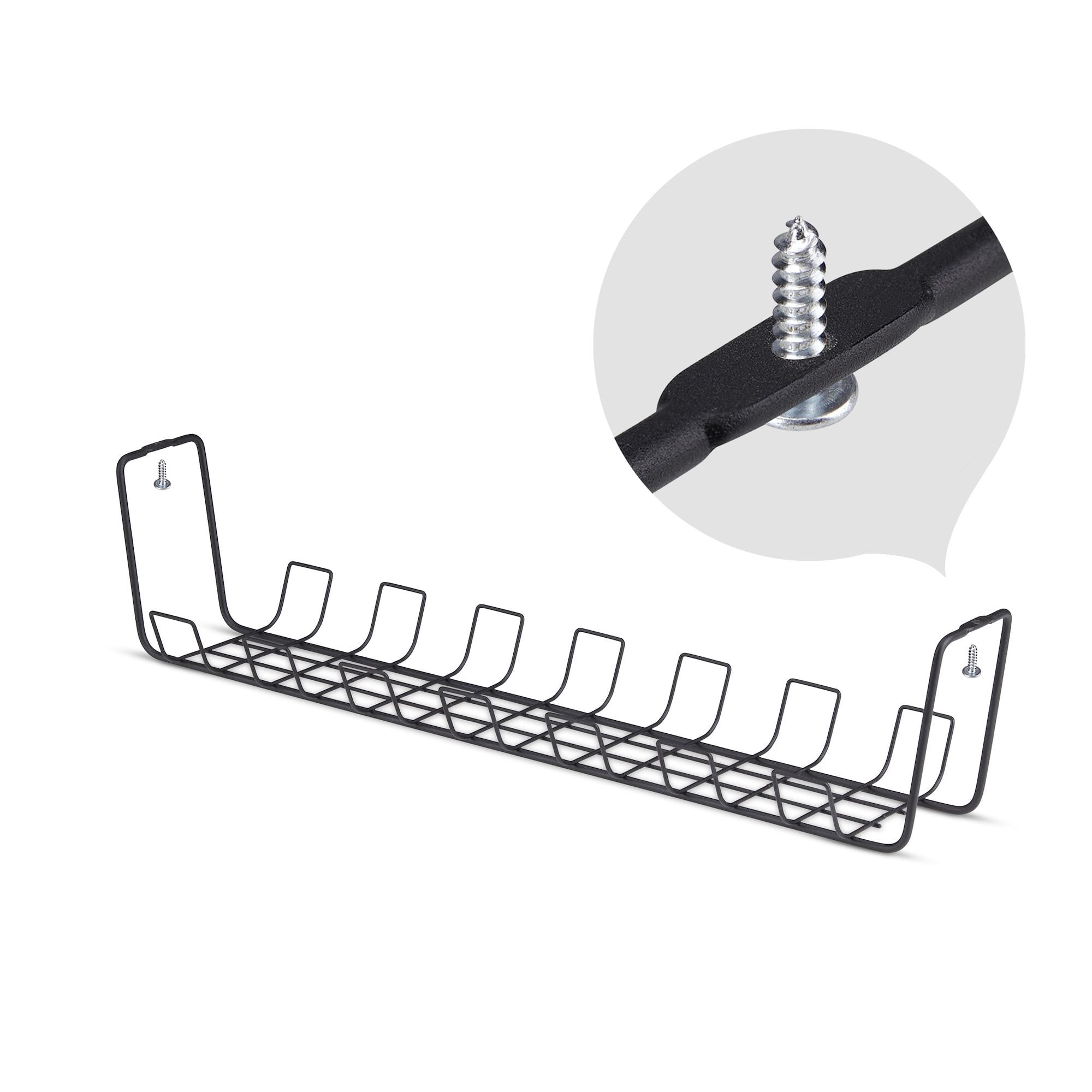 StarTech.com Kabelmanagement Tray voor Onder Bureau, 61,5cm Lang, Metalen Kabelgoot, Schroefmontage, Metaal, Zwart, TAA - Afbeelding 4