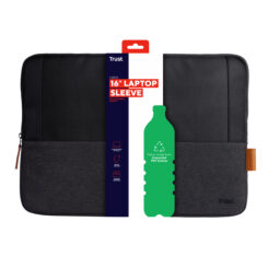 Trust Lisboa - Laptophoes - Sleeve - 16 inch - Gerecycled materiaal - Zwart - Afbeelding 5