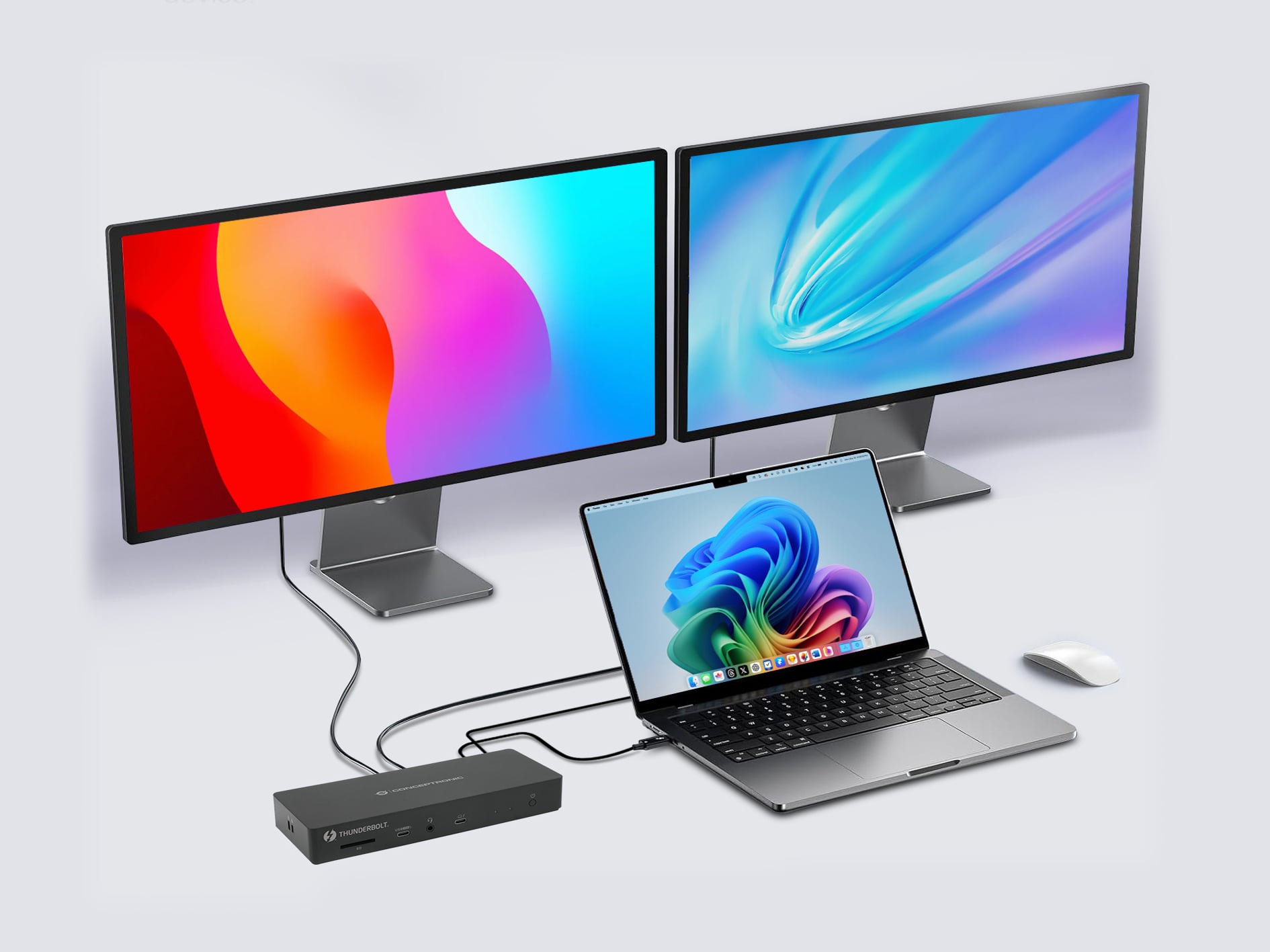 Conceptronic DONN30B laptop dock & poortreplicator Bedraad Thunderbolt 4 Zwart - Afbeelding 6