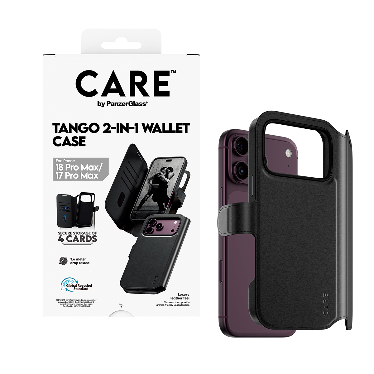 PanzerGlass CARE™ by ® Tango 2-in-1 Wallet Case Black w. MagSafe iPhone 2026 Pro Max | 17 Pro Max mobiele telefoon behuizingen Hoes Transparant - Afbeelding 6
