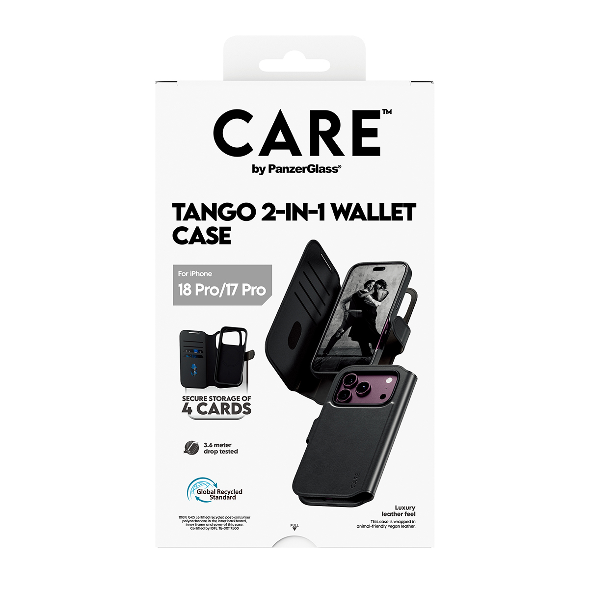 PanzerGlass CARE™ by ® Tango 2-in-1 Wallet Case Black w. MagSafe iPhone 2026 Pro | 17 Pro mobiele telefoon behuizingen Hoes Transparant - Afbeelding 4
