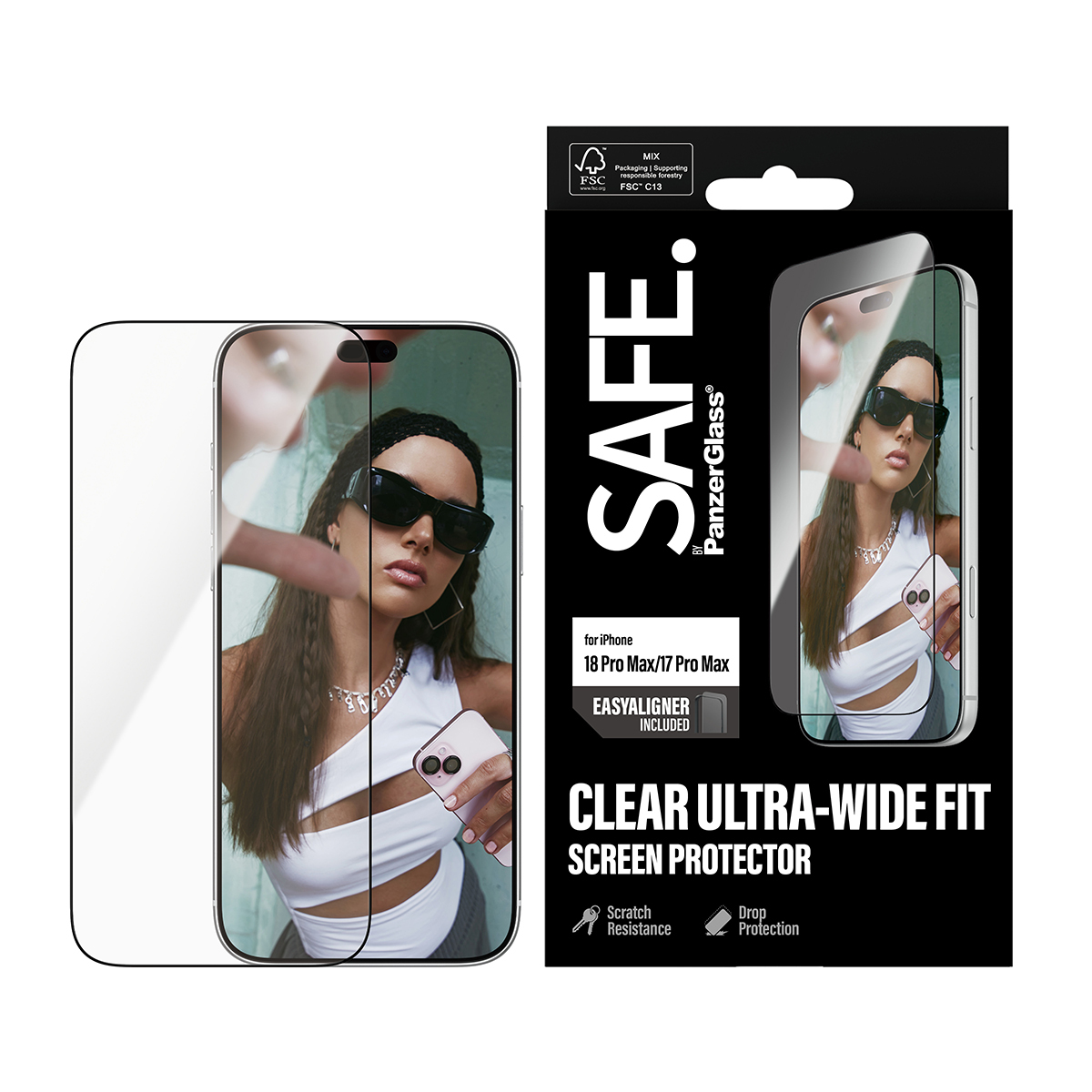 PanzerGlass SAFE. by ® Screen Protector iPhone 2026 Pro Max | 17 Pro Max | Ultra-Wide Fit m. EasyAligner Doorzichtige schermbeschermer 1 stuk(s) - Afbeelding 3