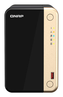 QNAP TS-264 NAS Tower Intel® Celeron® N5095 8 GB 0 TB QNAP QTS Zwart, Goud