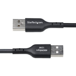 StarTech.com 3m USB-A naar USB-C Laadkabel, USB-A naar USB Type-C Oplaadkabel, Opladen & Synchroniseren, Fast Charge 3A, USB 2.0 Data Transfer Kabel, TPE Mantel, Zwart - Afbeelding 5