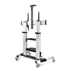 StarTech.com Verrijdbare TV Standaard op Wielen voor 60-100inch Flat Screens tot 100kg, In Hoogte Verstelbaar via Krukas, Mobiele Televisie Standaard/Trolley - Afbeelding 3