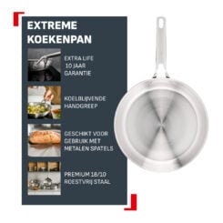 Tefal Extreme koekenpan zonder coating 24 cm - inductie