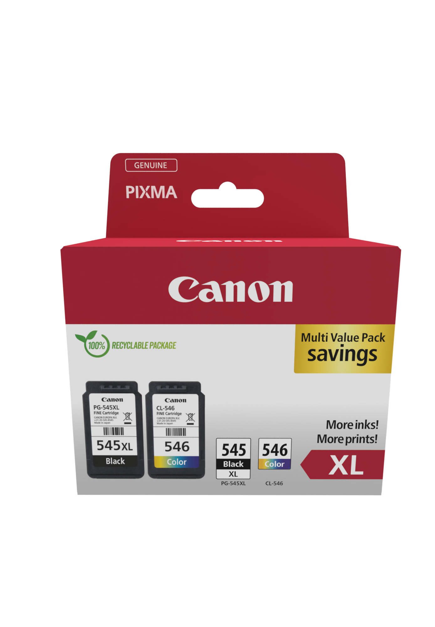 Canon 8286B012 inktcartridge 2 stuk(s) Origineel Hoog (XL) rendement Zwart, Cyaan, Magenta, Geel - Afbeelding 2