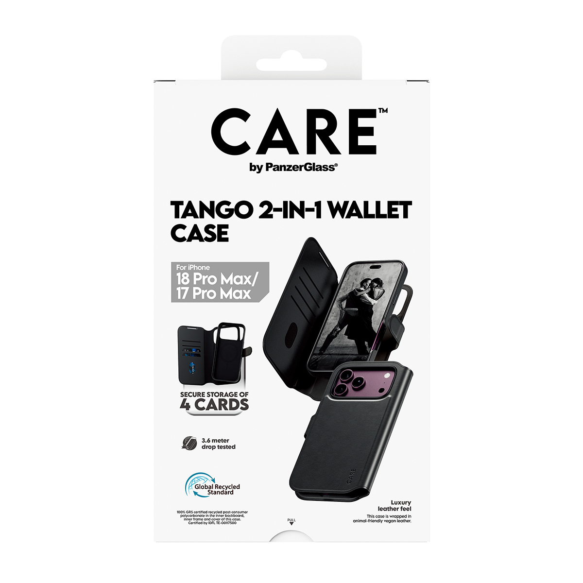 PanzerGlass CARE™ by ® Tango 2-in-1 Wallet Case Black w. MagSafe iPhone 2026 Pro Max | 17 Pro Max mobiele telefoon behuizingen Hoes Transparant - Afbeelding 4
