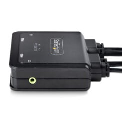 StarTech.com 2-Port Hybride USB-C DisplayPort Kabel KVM Switch, 4K 60Hz, Compacte KVM met 1.8m USB-A/DisplayPort/Audio & 1.2m USB-C Geïntegreerde Host Kabels, Bus Powered, Remote Drukknop/Hotkey Schakelaar - Afbeelding 6