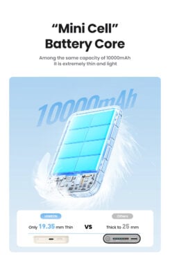 Ugreen 25208 powerbank 10000 mAh Draadloos opladen Beige - Afbeelding 5