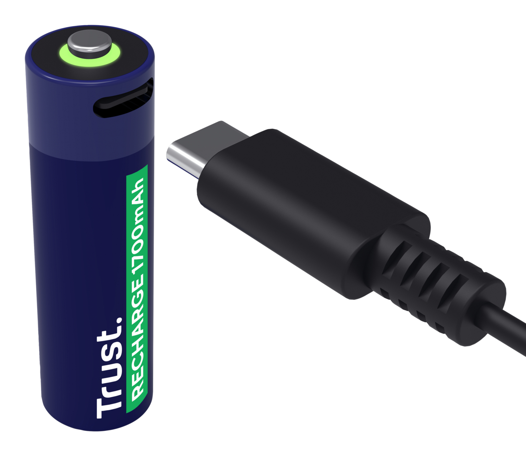 Trust USB-C Oplaadbare AA Batterijen 2-pack - Oplaadbare AA batterijen – USB-C oplaadbaar – 2 stuks – Blauw - Afbeelding 3