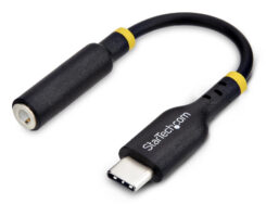 StarTech.com 12,7cm USB-C naar 3.5mm TRRS koptelefoon/headset Jack Audio-adapter, USB Type-C Aux Dongle, 32-bit DAC, Voor Laptop/Telefoon/Tablet, Ondersteunt USB-C/Thunderbolt