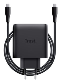 Trust Maxo GaN Laptoplader 65W - USB-C oplader – 2 USB-C poorten – 65W vermogen – Zwart - Afbeelding 4