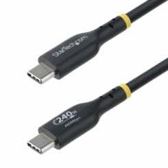 StarTech.com 4m USB-C Laadkabel, Charge & Sync, 240W (5A) PD EPR, USB 2.0, Laptop Type C Laadkabel, USB-IF Gecertificeerd, TPE Mantel - Zwarte USB-C Oplaadkabel