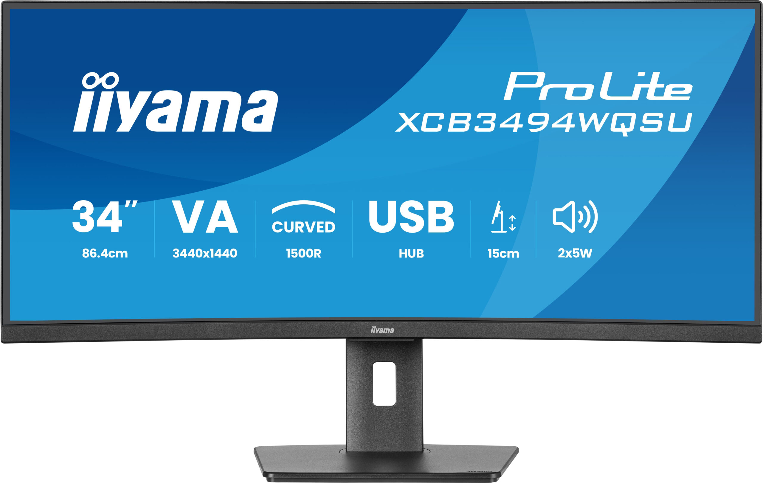 iiyama ProLite XCB3494WQSU-B1 computer monitor 86,4 cm (34") 3440 x 1440 Pixels UltraWide Quad HD LED Zwart - Afbeelding 4