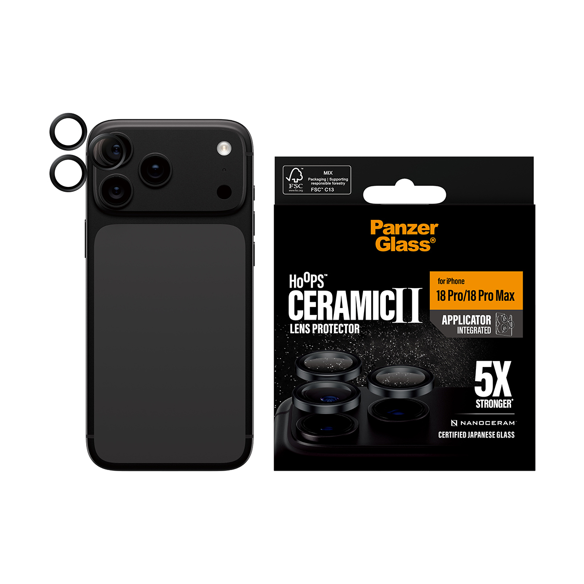 PanzerGlass ® Hoops® Ceramic Camera Lens Protector iPhone 2026 Pro | 2026 Pro Max Doorzichtige schermbeschermer 1 stuk(s) - Afbeelding 3