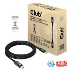 CLUB3D USB4 Gen3x2 Type-C Bi-Directional Cable 8K60Hz or 4K120Hz, Data 40Gbps, PD 240W(48V/5A) EPR M/M 3m / 9.84ft - Afbeelding 5