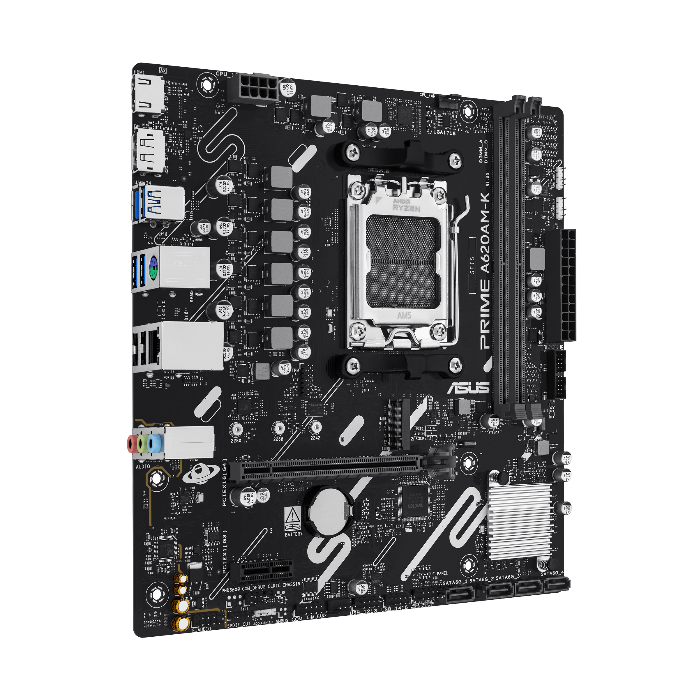 ASUS PRIME A620AM-K AMD A620A Socket AM5 micro ATX - Afbeelding 3